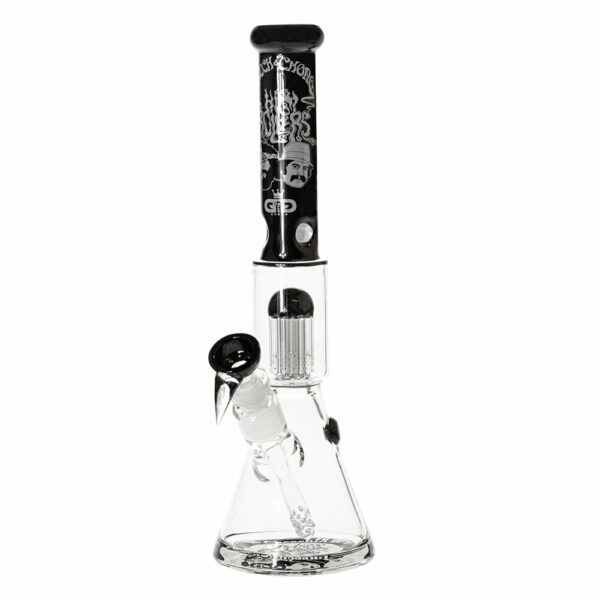 G-Rollz Cheech & Chong - Smoking Brothers Black Beaker Chillum Slit Bong H:35cm Socket:18.8mm TH:5mm