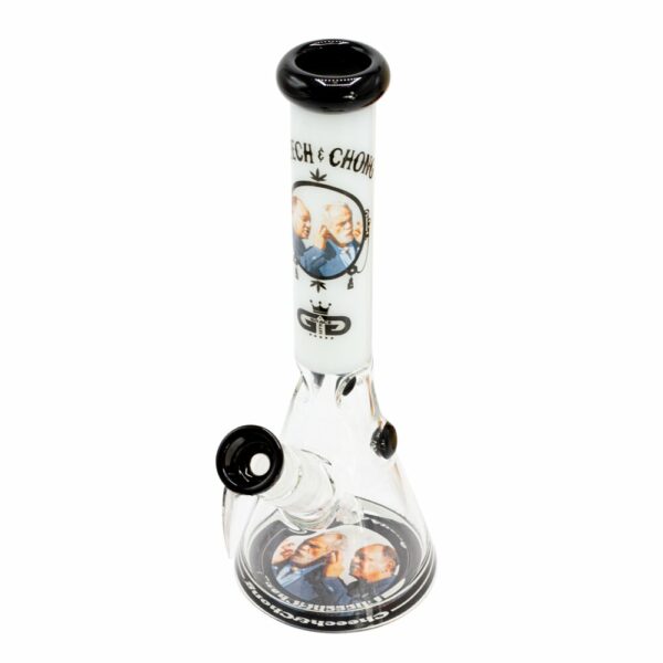 Grace Glass - Smoking Brothers White Beaker Chillum Slit Bong - H:29cm Socket:18.8mm TH:5mm