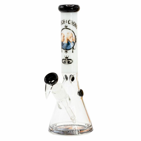 Grace Glass - Smoking Brothers White Beaker Chillum Slit Bong - H:29cm Socket:18.8mm TH:5mm – Bild 2